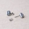 Ohrstecker schwarz/weiß marmoriert – Bild 2