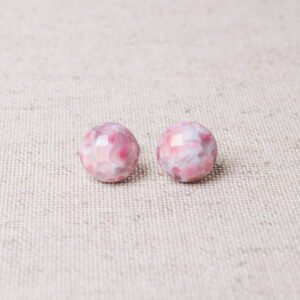 Ohrstecker rosa/grau getupft