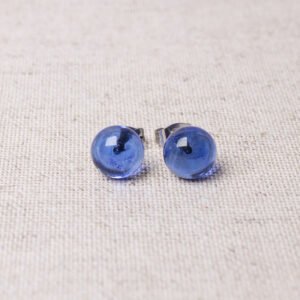 Ohrstecker mittelblau transparent