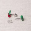 Kleine Ohrstecker Kirsche mit Blatt – Bild 2
