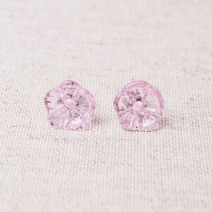 Kleine Ohrstecker aus Glas Blume helles rosa